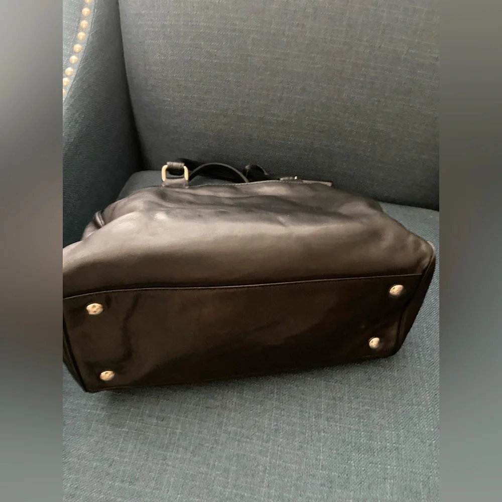 Coach Black Leather Handbag Satchel Silver Hardware - Picture 9 of 16